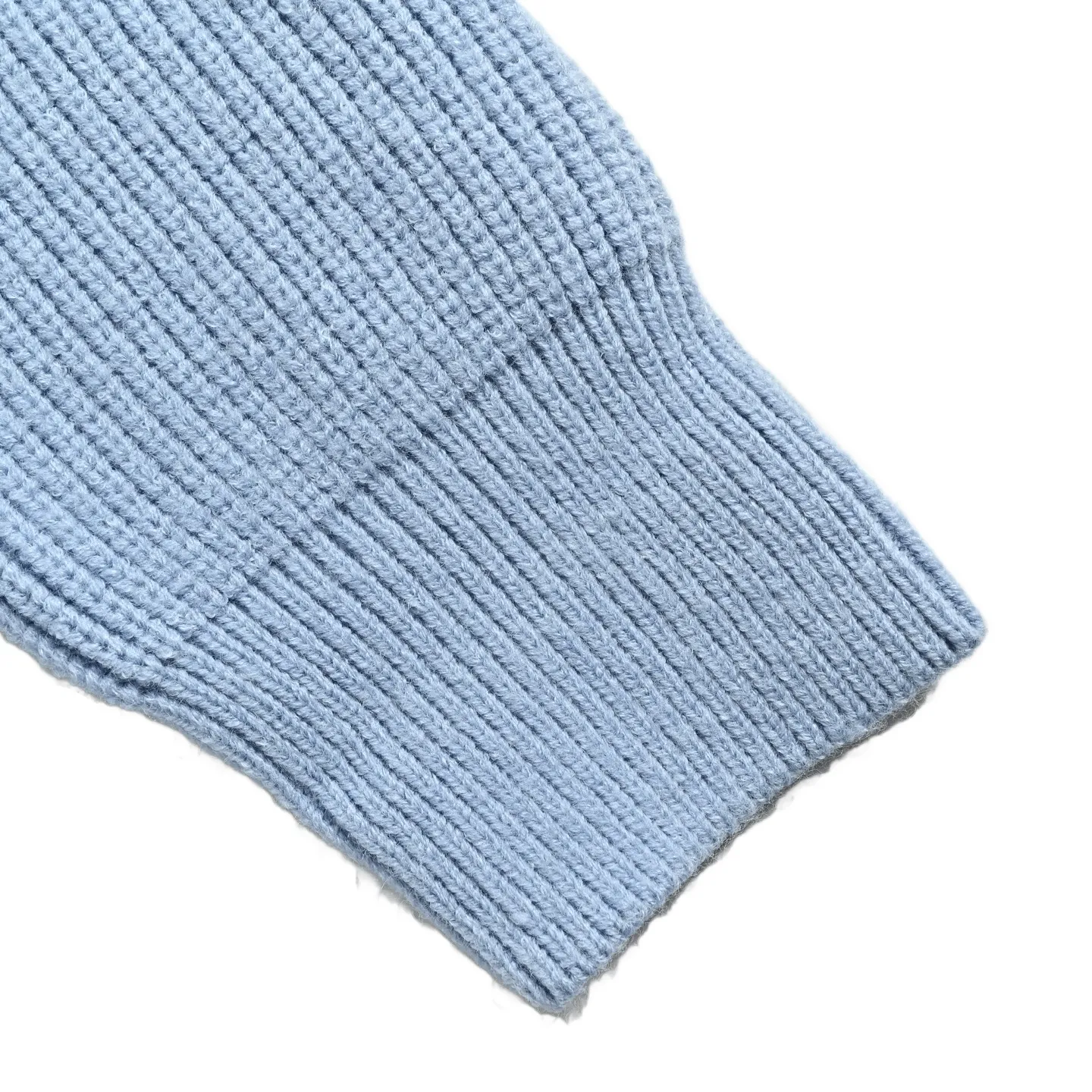 Louis Vuitton/Louis Vuitton leather label blue collar cable knit cardigan